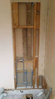 Shower pipe-out before