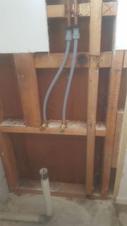 Laundry pipe-out before