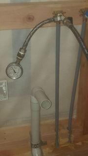 Pipe work under hydrostatic test